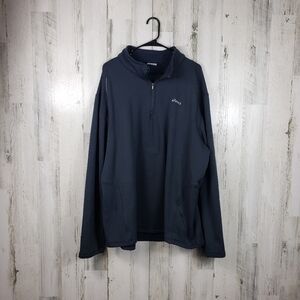 Mens ASICS dark gray quarter zip sweater size 2XLT